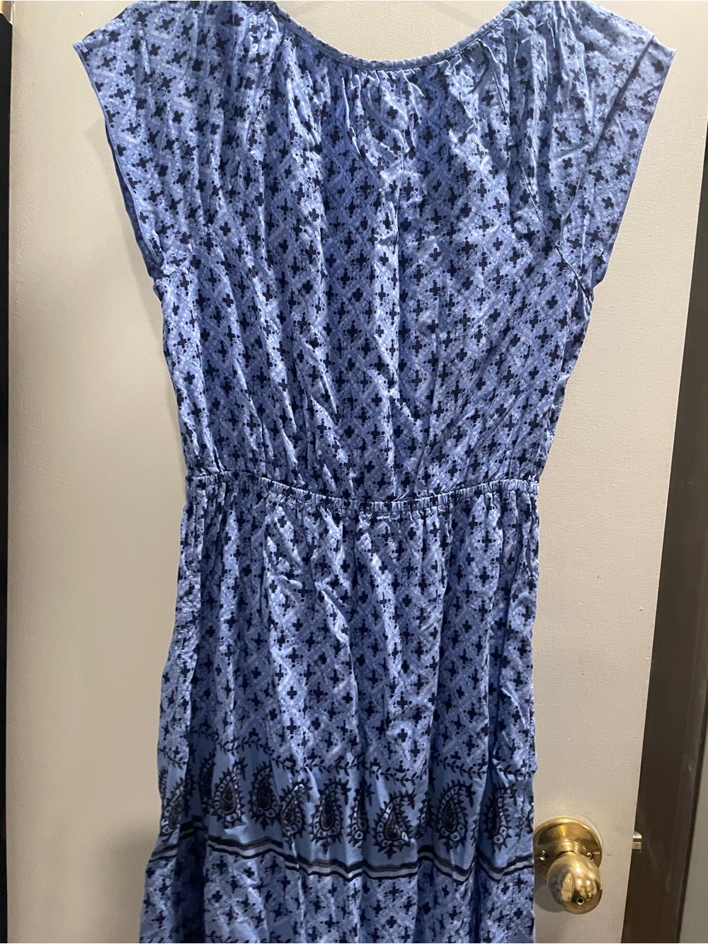 Old Navy Blue Printed Cap-Sleeve Dress size S - Picture 4 of 5